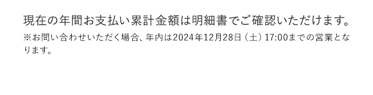 現在の年間お支払い累計金額は明細書でご確認いただけます。